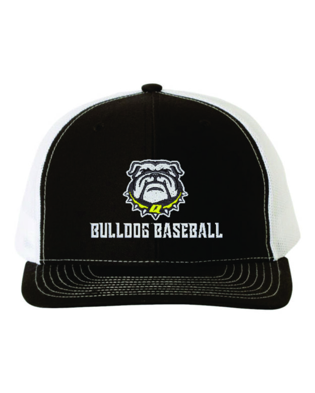 Quitman black and white baseball hat with embroidery